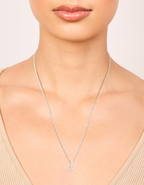 Waterproof Stainless Steel Mini Bubble Letter J Necklace