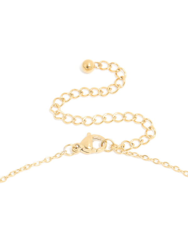 Waterproof Gold Plated Stainless Steel Mini Bubble Letter X Necklace