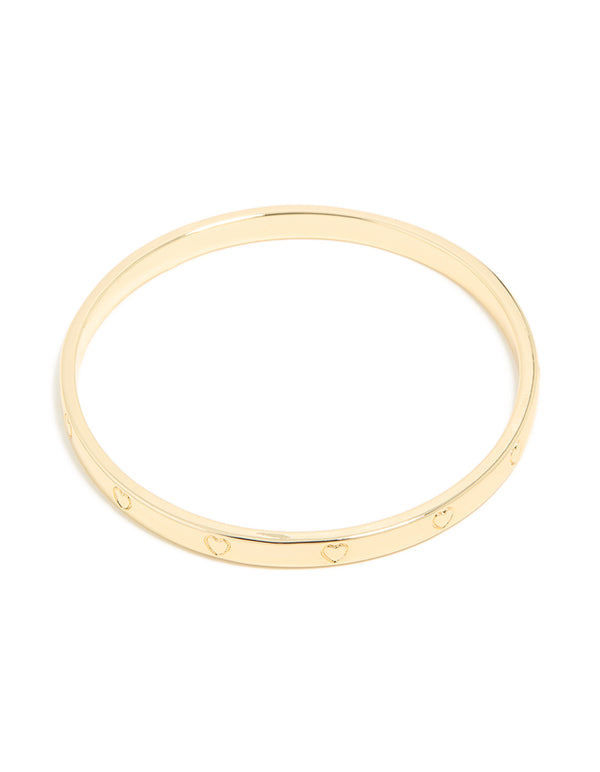 Gold Plated Heart Bangle