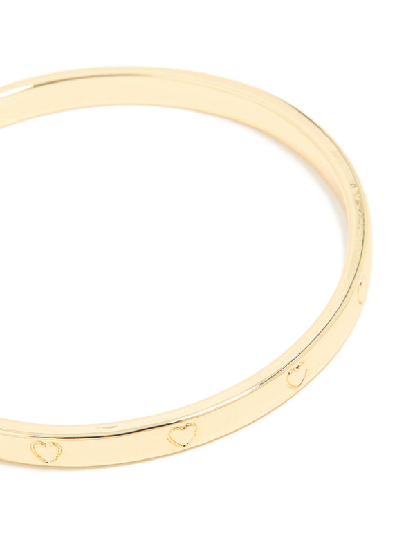 Gold Plated Heart Bangle