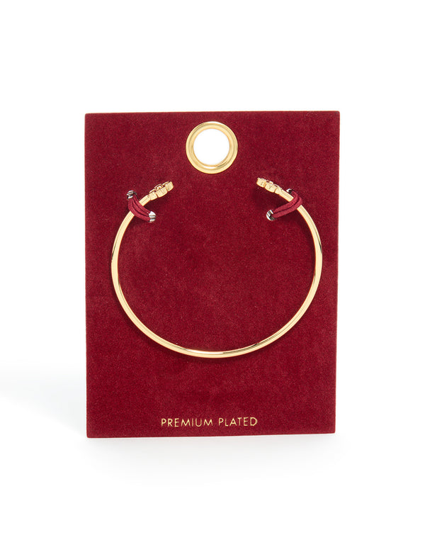 Gold Plated Cubic Zirconia Clover Wrist Cuff