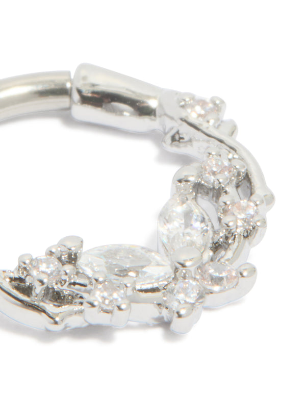 Titanium Diamante Detail Clicker Ring