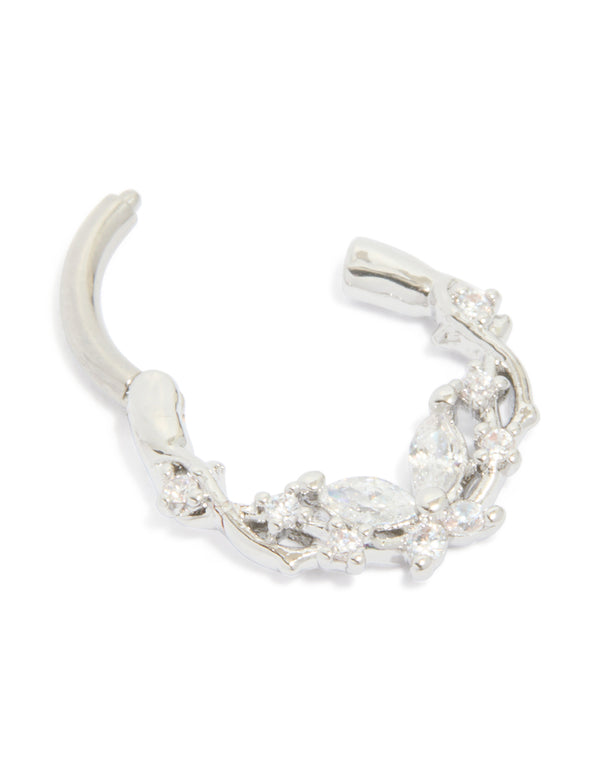 Titanium Diamante Detail Clicker Ring
