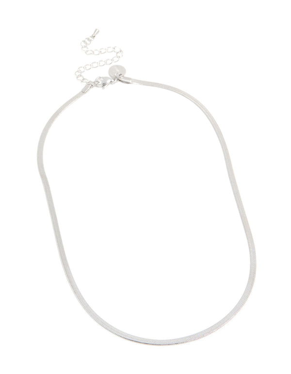 Waterproof Stainless Steel Fine Flat Snake Chain Necklace