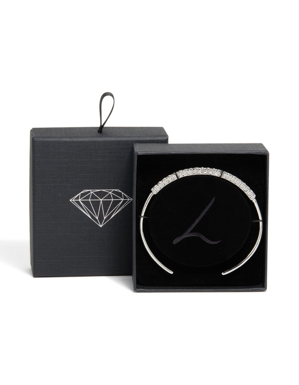 Silver Cubic Zirconia Dainty Wrist Cuff