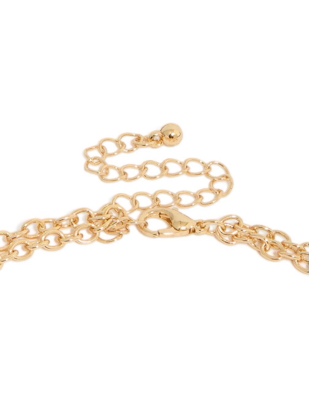 Gold Blue & Wooden Long Layered Necklace