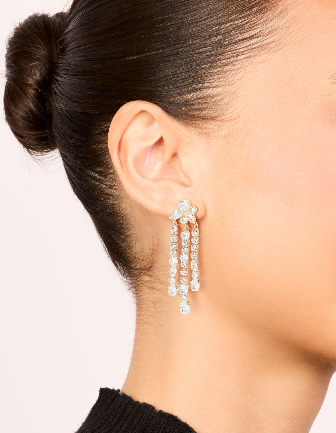 Gold Cubic Zirconia Drop Earrings