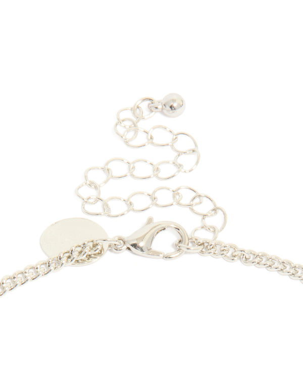 Silver Cubic Zirconia Dazzle Necklace & Earrings Set
