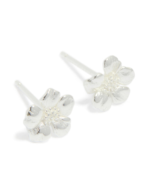 Sterling Silver Flower Stud Earrings