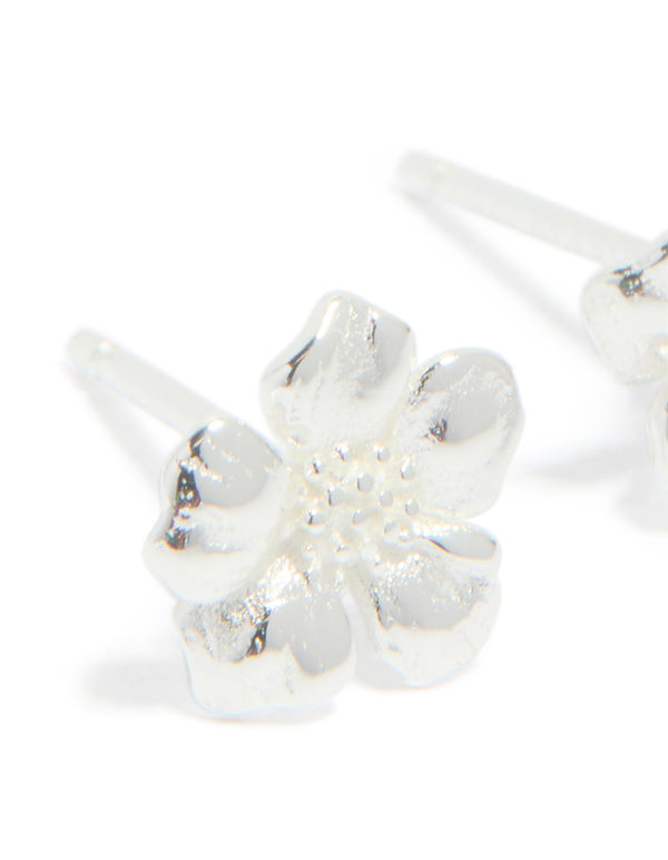 Sterling Silver Flower Stud Earrings