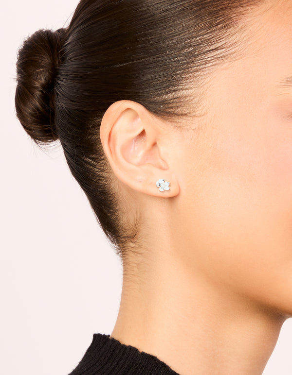 Sterling Silver Flower Stud Earrings