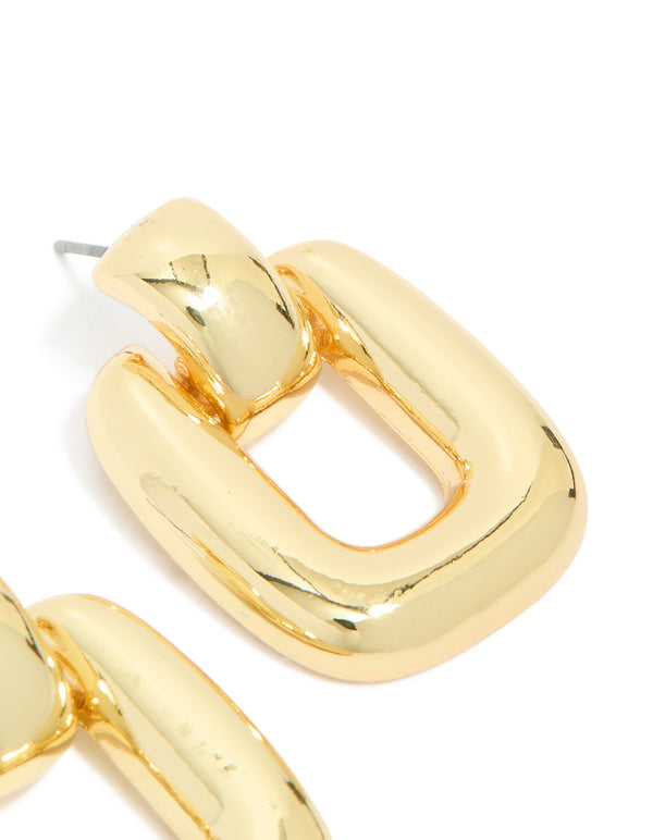 Gold Plated Brass Classic Doorknocker Earrings