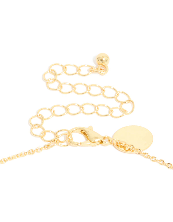 Gold Plated Flower Charm Necklace