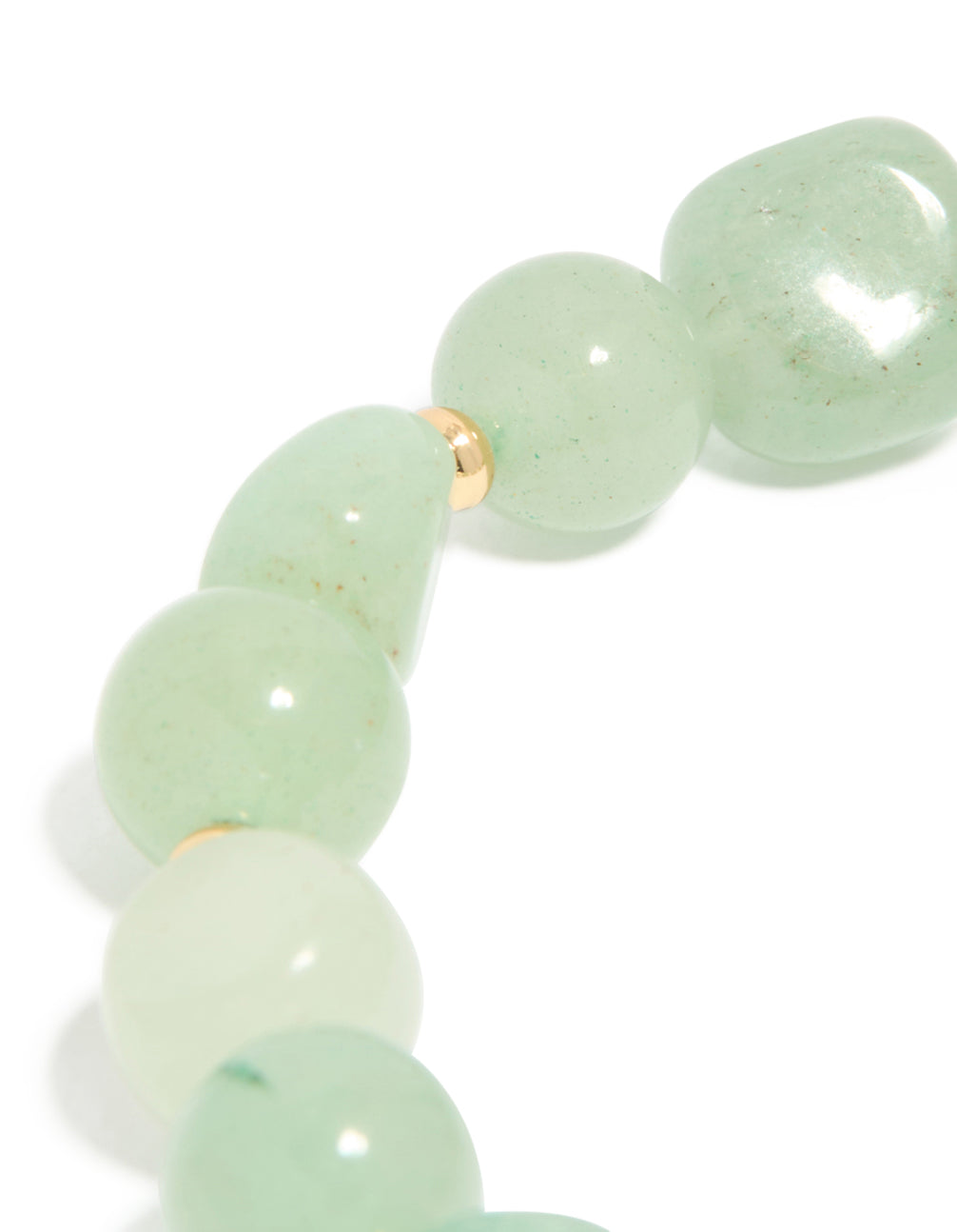 Gold Plated Jade Semi Precious & Freshwater Pearl Stretch Bracelet