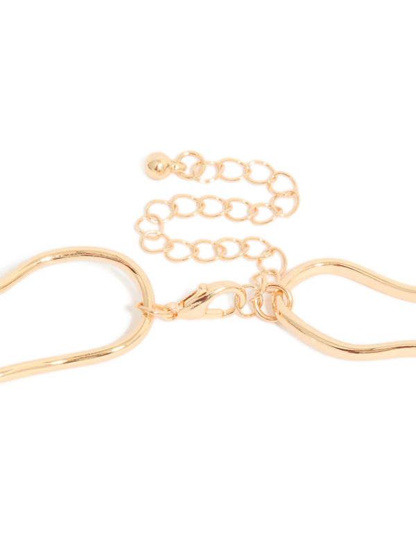 Gold Large Organic Link Long Y-Necklace