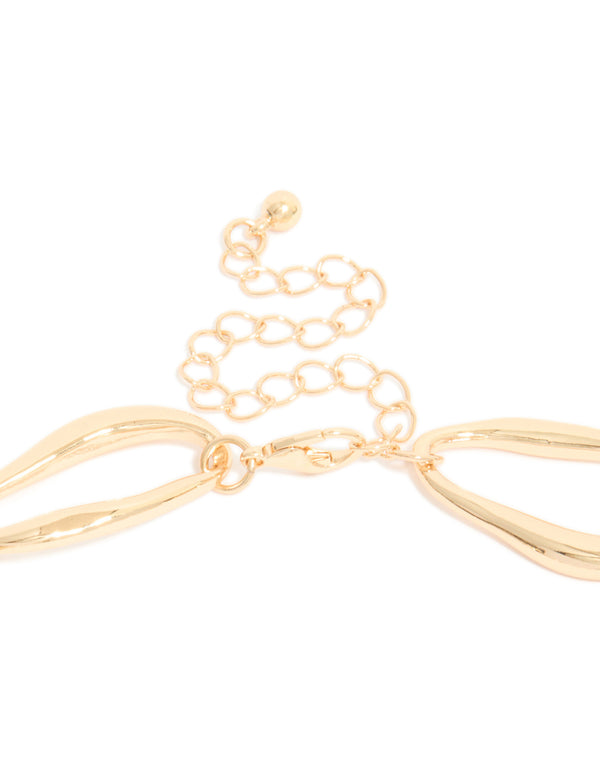 Gold Large Link Short Necklace