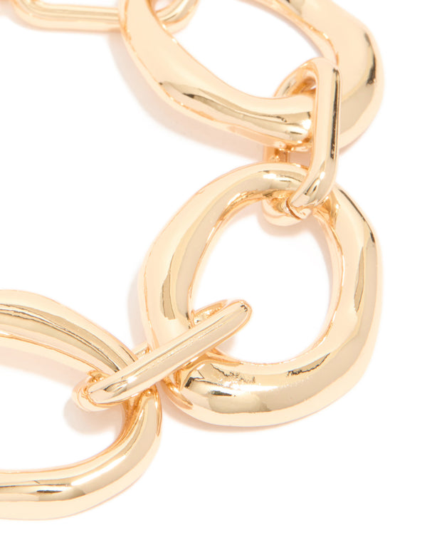 Gold Thick Link Adjustable Bracelet