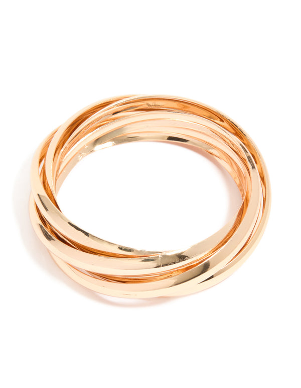 Gold Twisted Layered Bangle