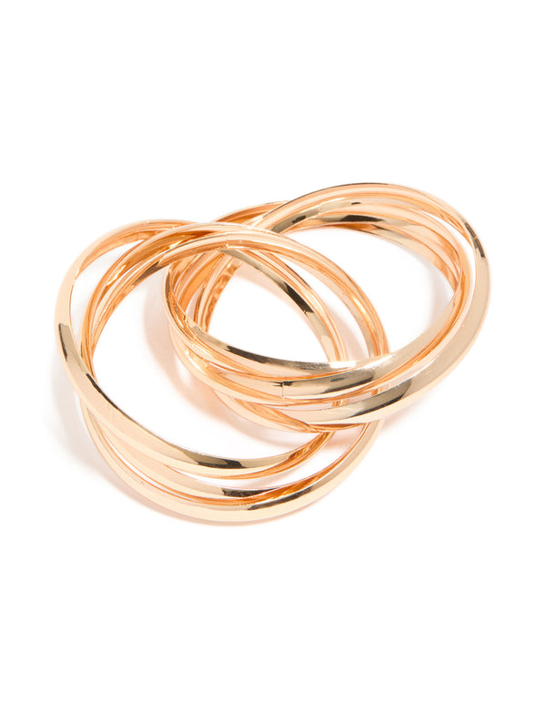 Gold Twisted Layered Bangle