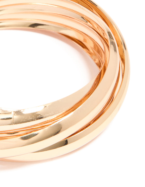Gold Twisted Layered Bangle