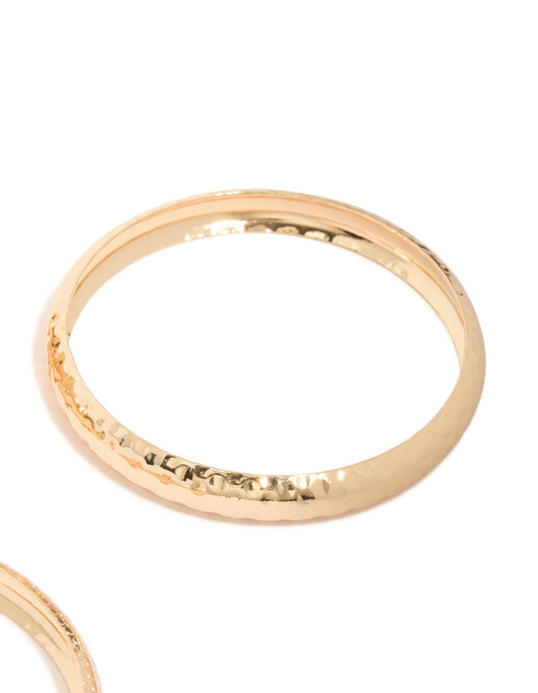 Gold Textured & Smooth Bangles 3-Pack