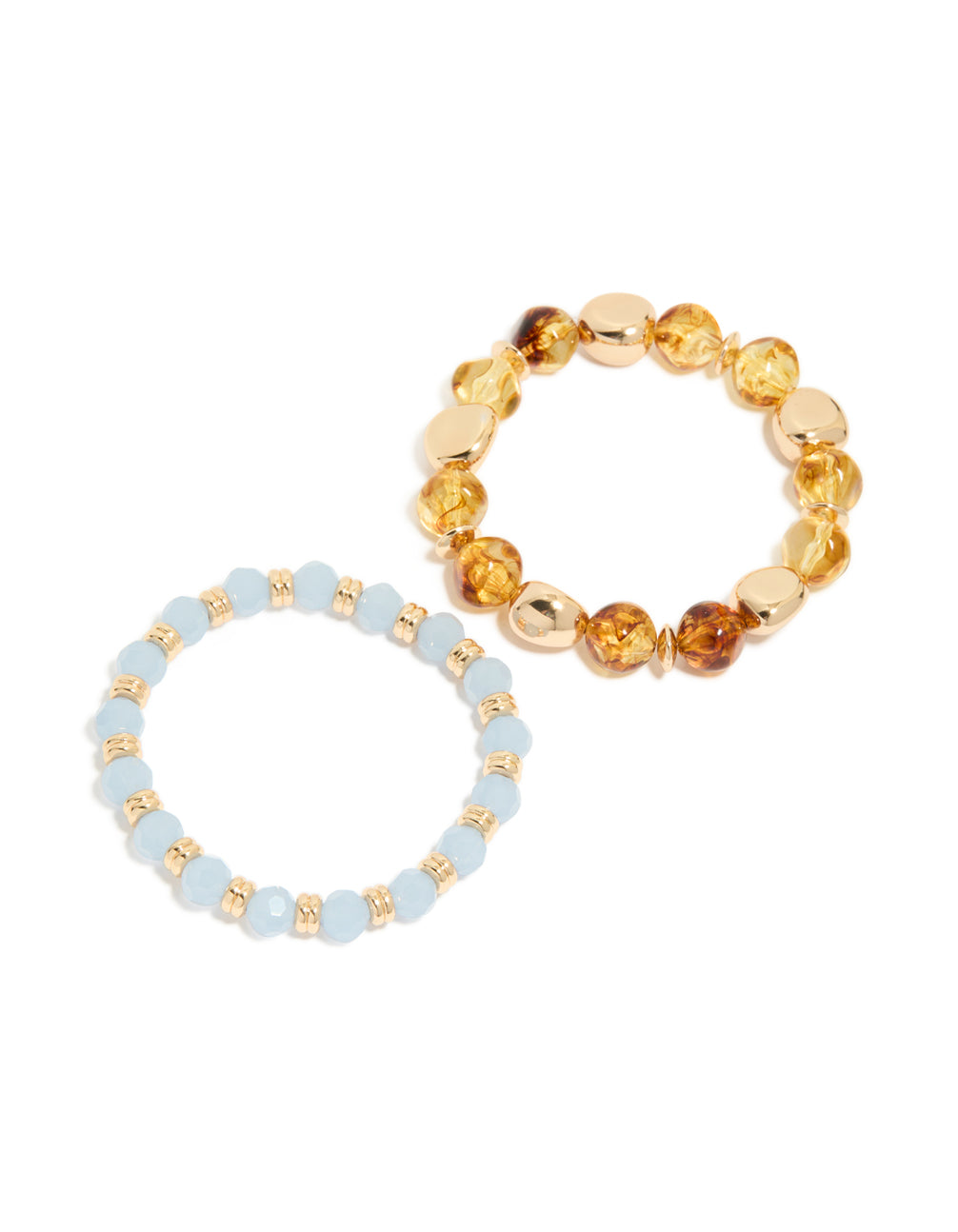 Blue & Brown Beaded Stretch Bracelets 2-Pack