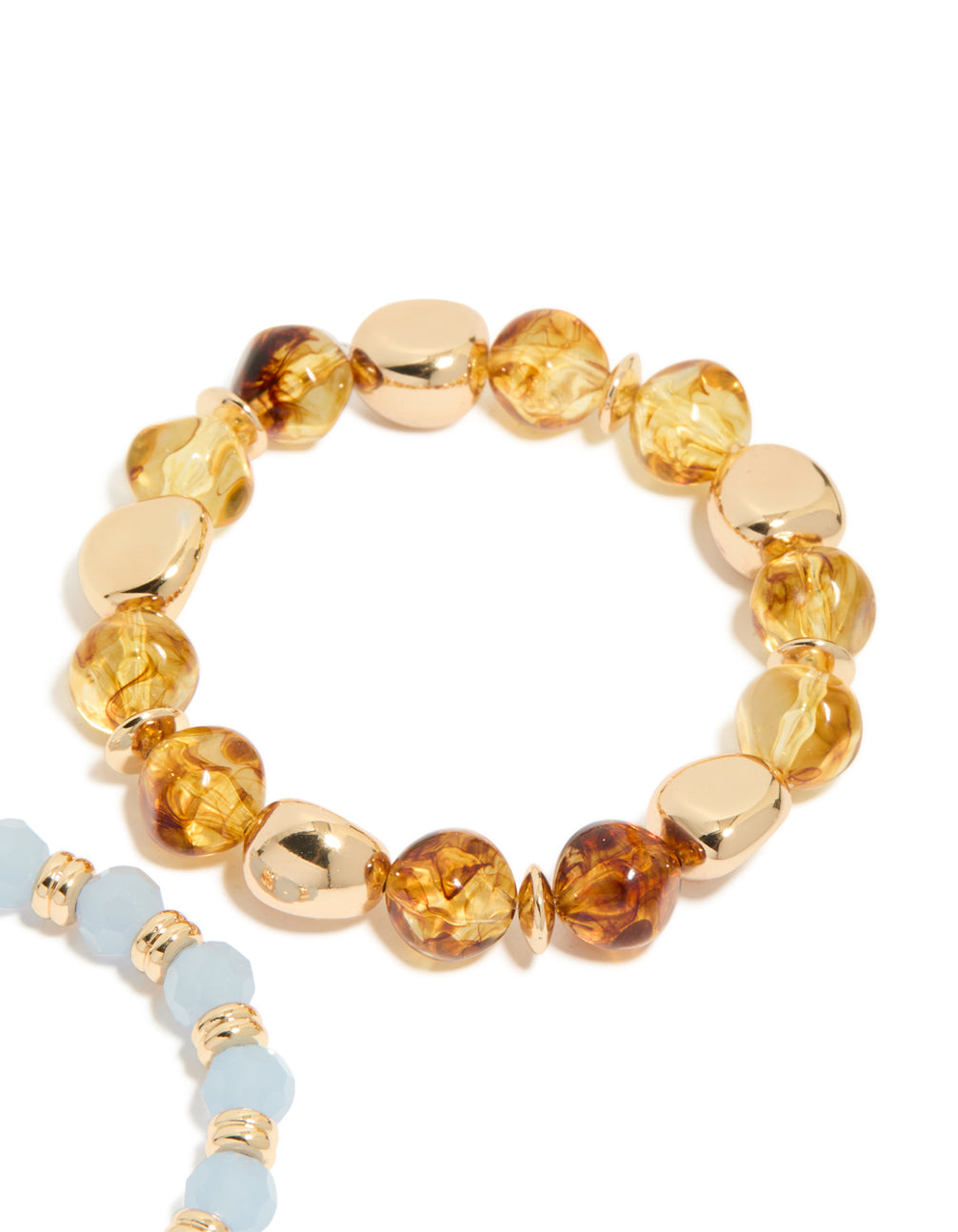 Blue & Brown Beaded Stretch Bracelets 2-Pack