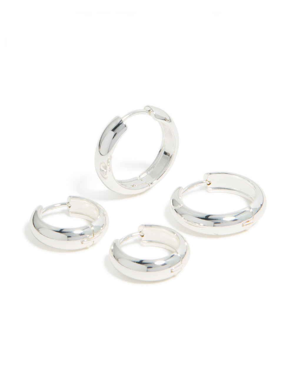Waterproof Stainless Steel Thick Large & Mini Hoop Earrings 2-Pack