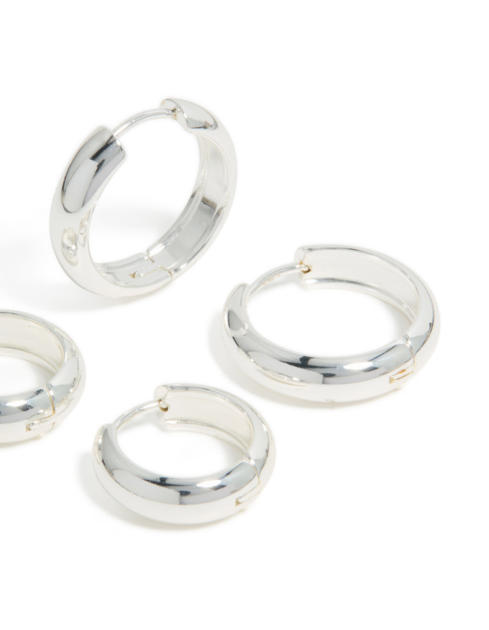 Waterproof Stainless Steel Thick Large & Mini Hoop Earrings 2-Pack