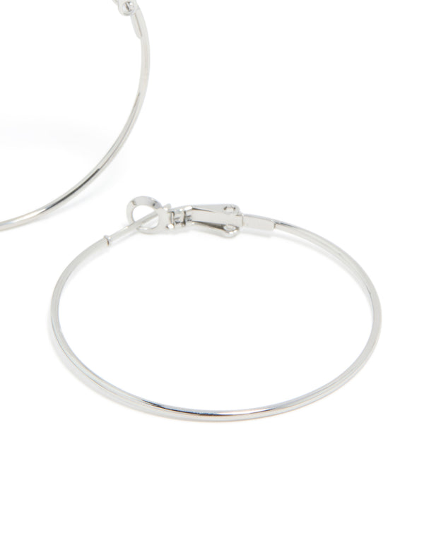 Surgical Steel Fine Hoop Earrings 40 MM