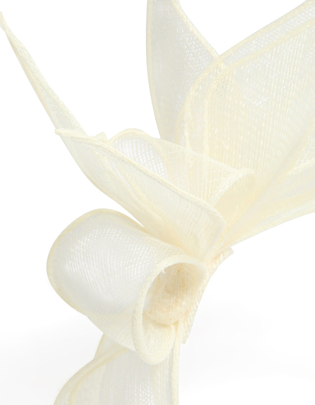 Cream Sinamay Fabric Flower & Leaf Fascinator