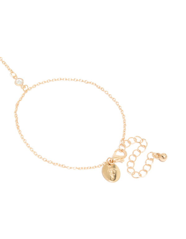Gold Cross Pendant Hand Chain