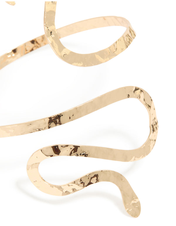 Gold Snake Swirl Arm Cuff