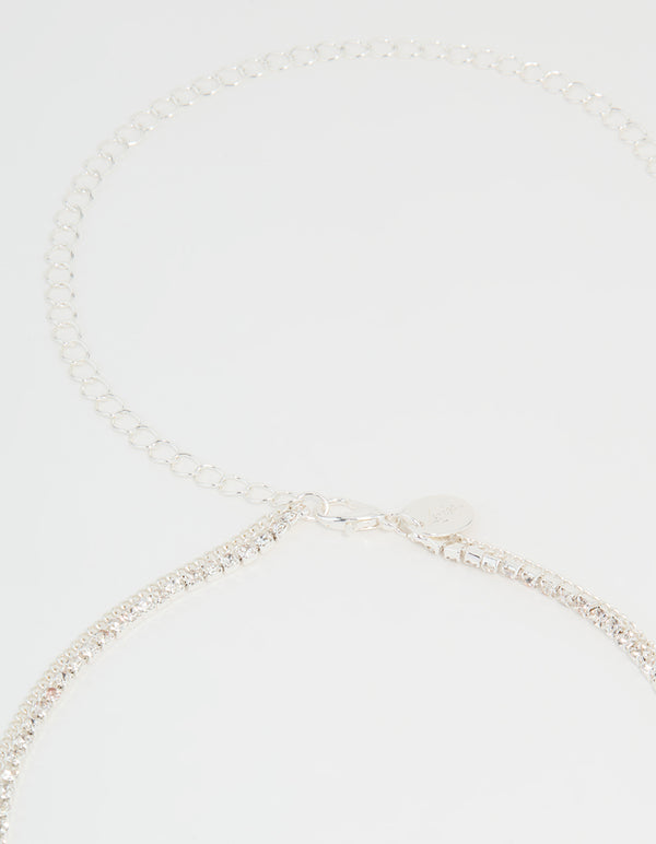 Silver Diamante Cup Chain Waist Chain