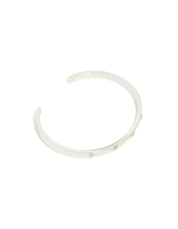 Silver Plated Diamante Wrist Cuff