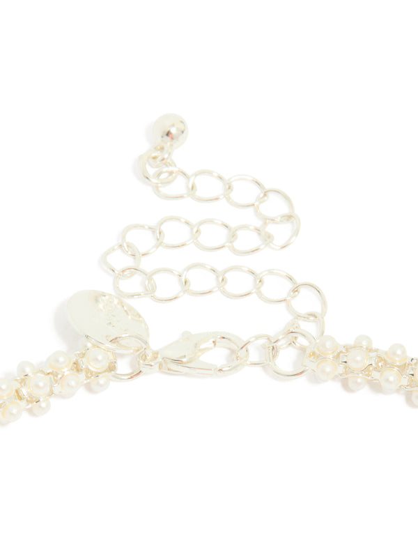 Silver Plated Pearl Fireball Pearl Necklace