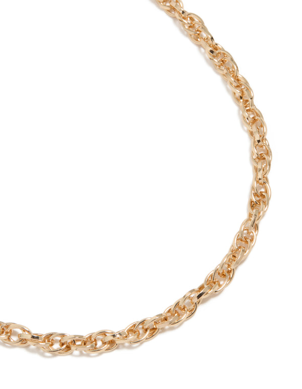 Gold Intertwined Chain Necklace