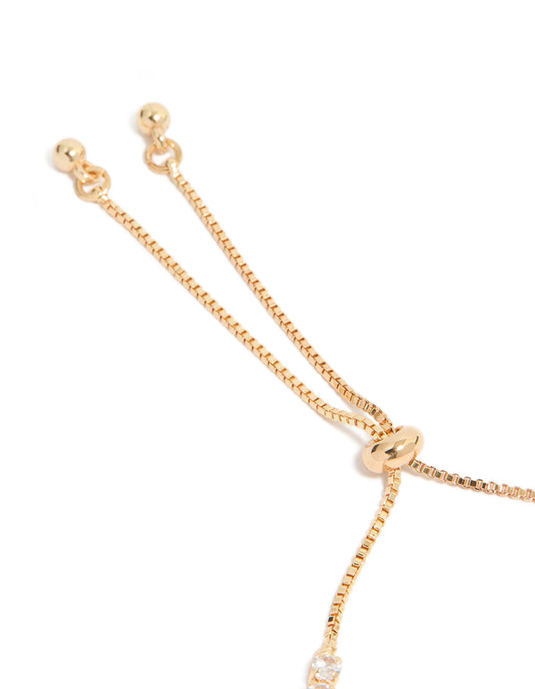 Finely crafted gold cubic zirconia marquise vine toggle bracelet with leaf accents closure detail view
