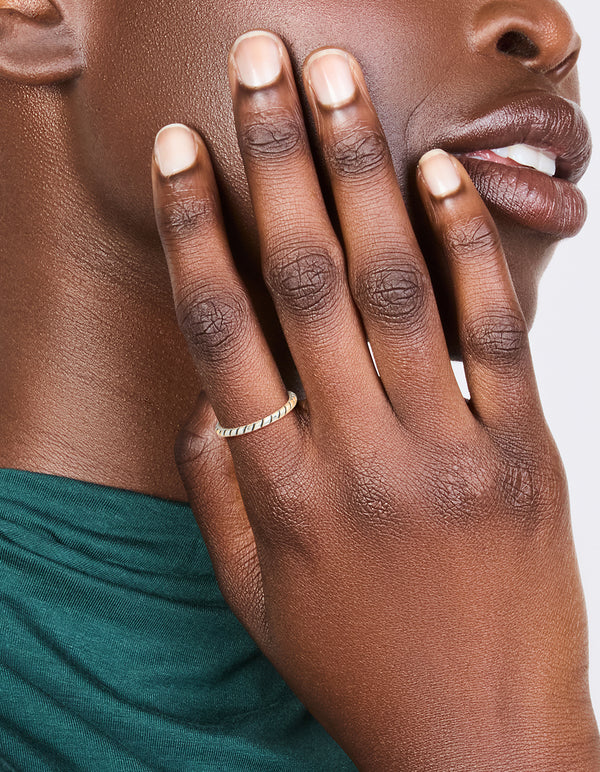 Sterling Silver Textured Black Enamel Ring
