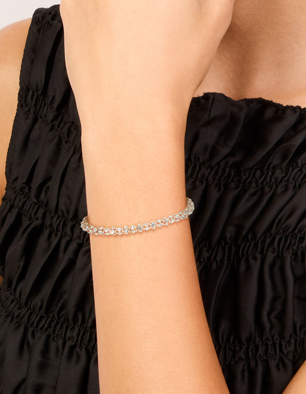 Rose Gold Plated Diamante Fireball Bracelet