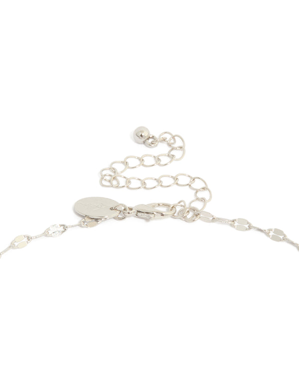 Silver Diamante Bag Necklace