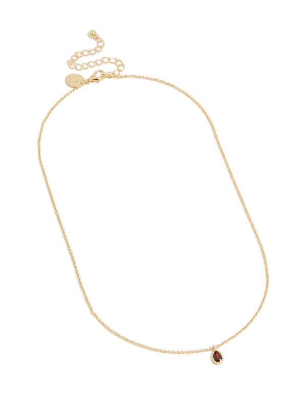Gold Plated July Birthstone Necklace