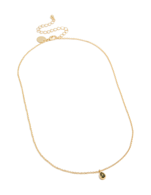 Gold Plated August Birthstone Necklace