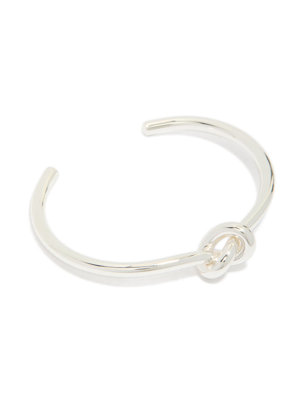 Silver Plated Knotted Wrist Cuff
