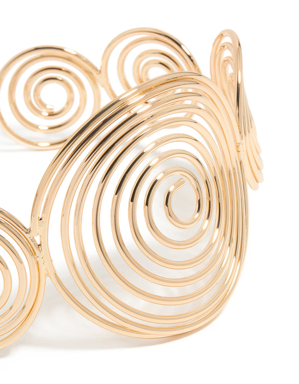 Gold Multi Swirl Arm Cuff