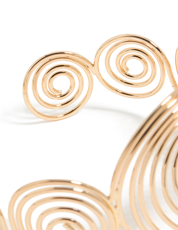 Gold Multi Swirl Arm Cuff