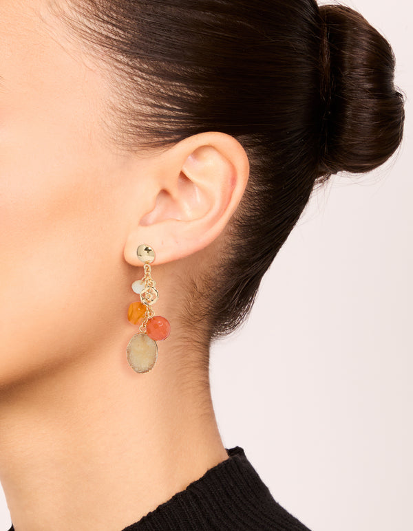 Gold Beaded Hoop & Drop Earrings 3-Pack