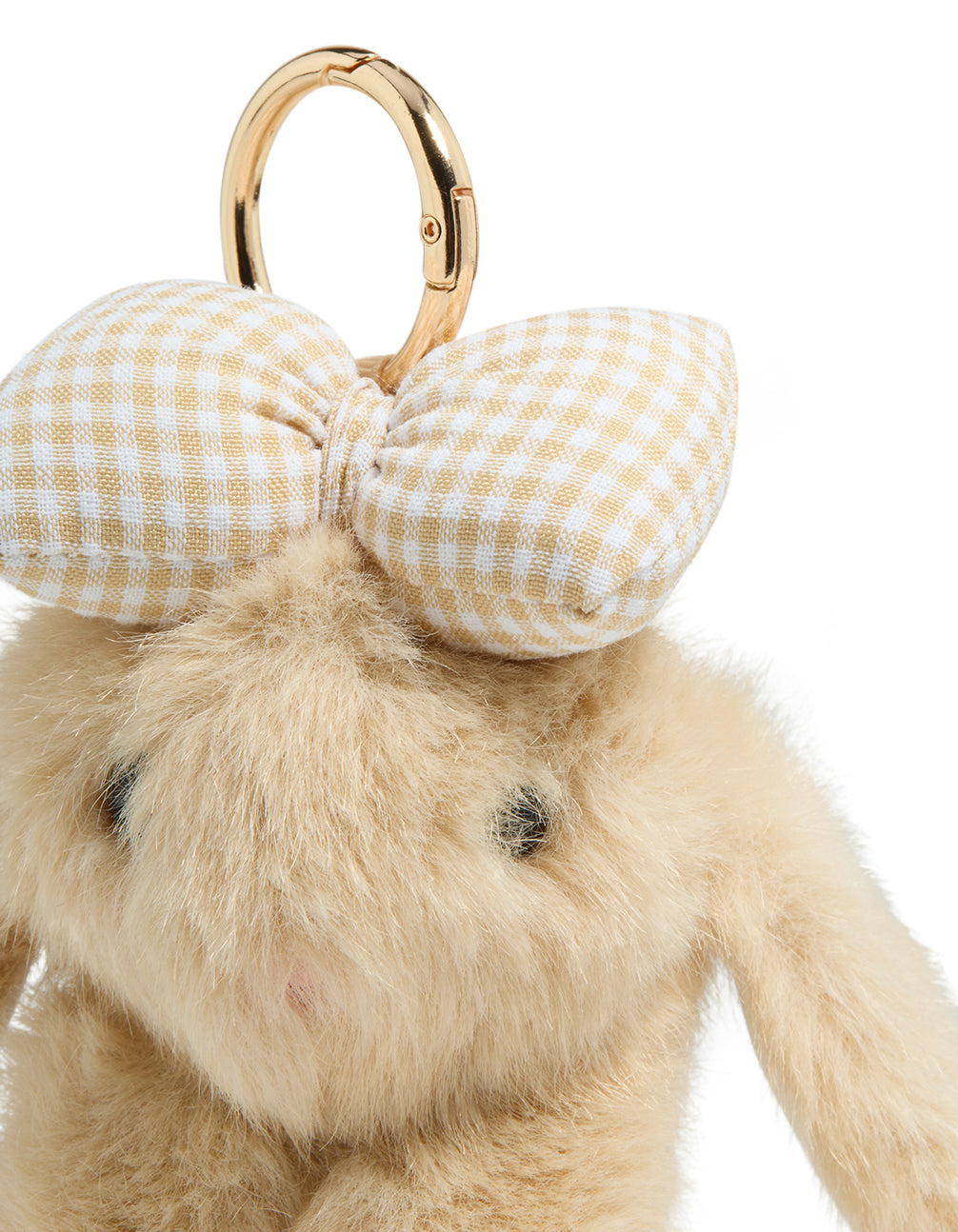 Kids Brown Polyester Bunny With Small Bow Key Chain