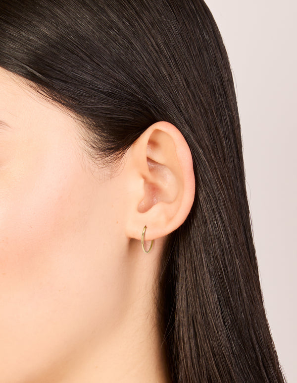Gold Plated Surgical Steel Thick Sleeper Earrings 12 MM