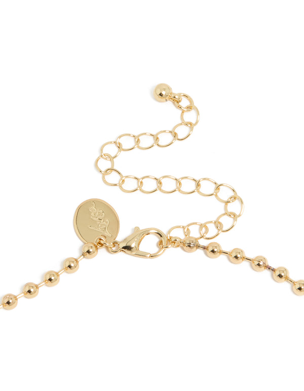 Mixed Metal Plated Cubic Zirconia Pendant & Ball Chain Necklace